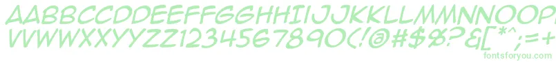 Animeace2Ital Font – Green Fonts on White Background