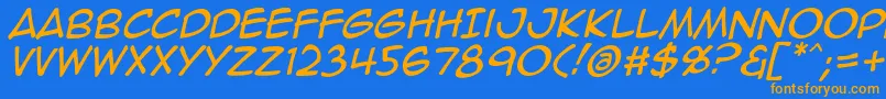 Animeace2Ital Font – Orange Fonts on Blue Background