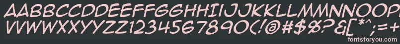 Animeace2Ital-fontti – vaaleanpunaiset fontit mustalla taustalla