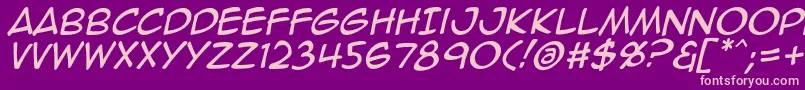Animeace2Ital Font – Pink Fonts on Purple Background