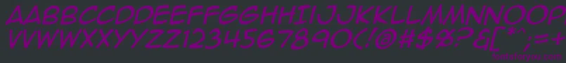 Шрифт Animeace2Ital – фиолетовые шрифты на чёрном фоне