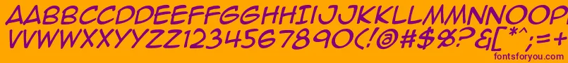 Animeace2Ital Font – Purple Fonts on Orange Background