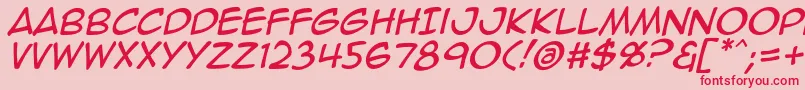 Animeace2Ital Font – Red Fonts on Pink Background