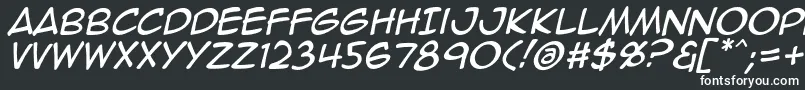 Animeace2Ital-fontti – valkoiset fontit mustalla taustalla