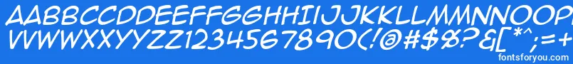 Animeace2Ital Font – White Fonts on Blue Background