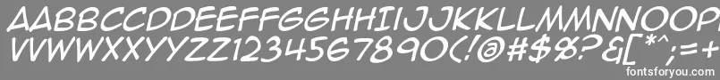 Animeace2Ital-fontti – valkoiset fontit harmaalla taustalla
