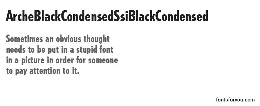 ArcheBlackCondensedSsiBlackCondensed Font