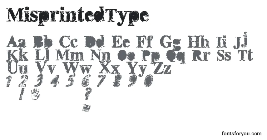 MisprintedType-fontti – aakkoset, numerot, erikoismerkit