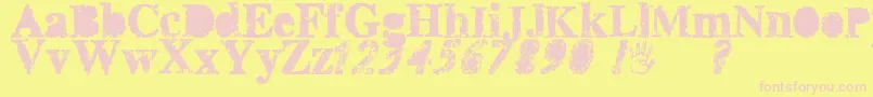 Czcionka MisprintedType – różowe czcionki na żółtym tle