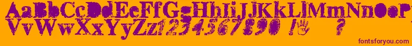 フォントMisprintedType – オレンジの背景に紫のフォント