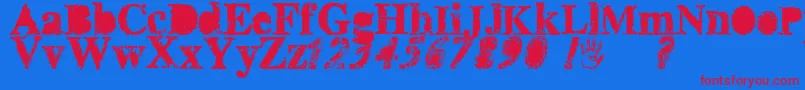 MisprintedType Font – Red Fonts on Blue Background