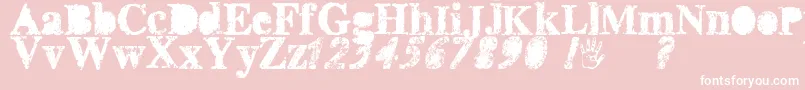 MisprintedType-Schriftart – Weiße Schriften auf rosa Hintergrund