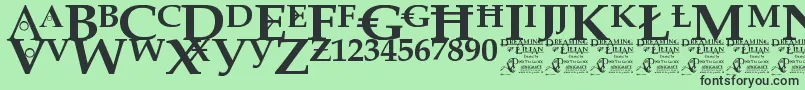 DreamingOfLilian Font – Black Fonts on Green Background