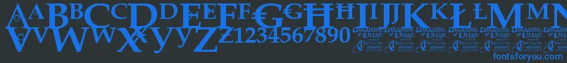 DreamingOfLilian Font – Blue Fonts on Black Background