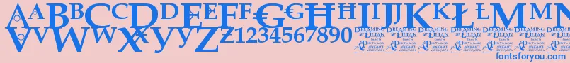 DreamingOfLilian Font – Blue Fonts on Pink Background