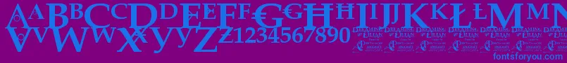 DreamingOfLilian Font – Blue Fonts on Purple Background