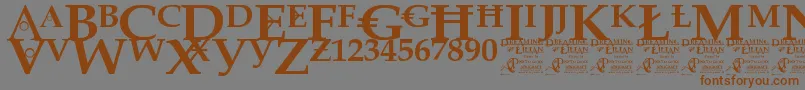 DreamingOfLilian Font – Brown Fonts on Gray Background