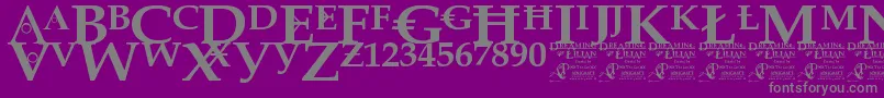 DreamingOfLilian Font – Gray Fonts on Purple Background