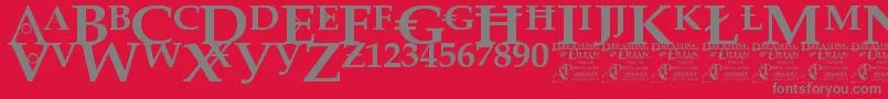 DreamingOfLilian Font – Gray Fonts on Red Background