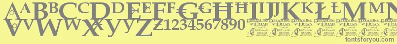 DreamingOfLilian Font – Gray Fonts on Yellow Background