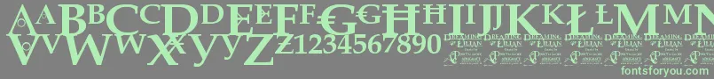 DreamingOfLilian Font – Green Fonts on Gray Background