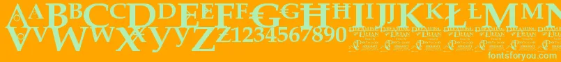 DreamingOfLilian Font – Green Fonts on Orange Background