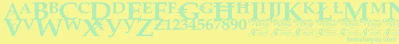 DreamingOfLilian Font – Green Fonts on Yellow Background
