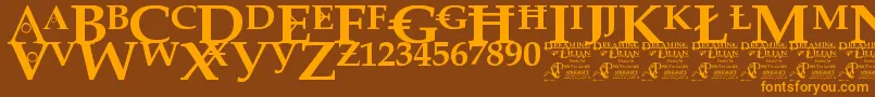 DreamingOfLilian Font – Orange Fonts on Brown Background