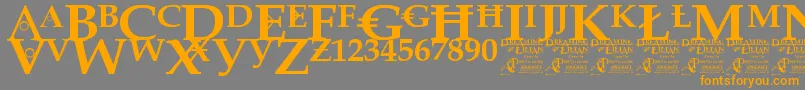 DreamingOfLilian Font – Orange Fonts on Gray Background