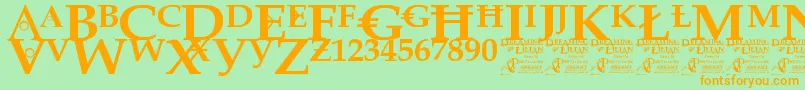 DreamingOfLilian Font – Orange Fonts on Green Background