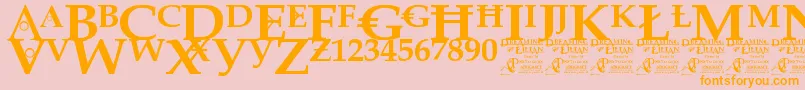 DreamingOfLilian Font – Orange Fonts on Pink Background