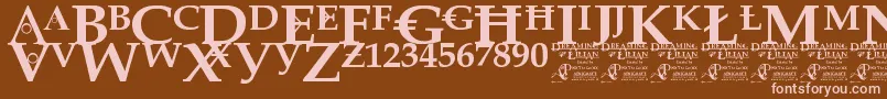 DreamingOfLilian Font – Pink Fonts on Brown Background