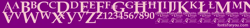 DreamingOfLilian Font – Pink Fonts on Purple Background