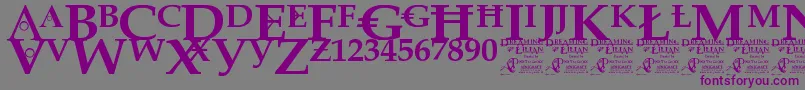 DreamingOfLilian Font – Purple Fonts on Gray Background