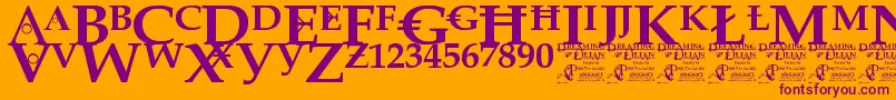 DreamingOfLilian Font – Purple Fonts on Orange Background