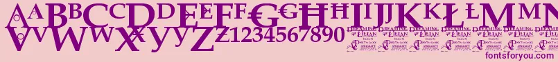 DreamingOfLilian Font – Purple Fonts on Pink Background