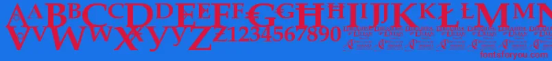 DreamingOfLilian Font – Red Fonts on Blue Background