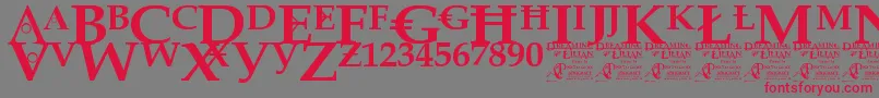 DreamingOfLilian Font – Red Fonts on Gray Background