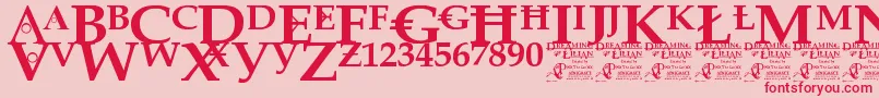 DreamingOfLilian Font – Red Fonts on Pink Background