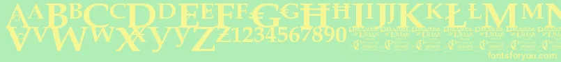 DreamingOfLilian Font – Yellow Fonts on Green Background