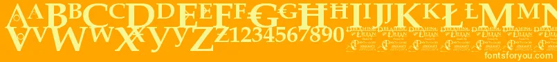 DreamingOfLilian Font – Yellow Fonts on Orange Background