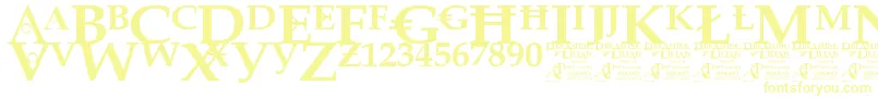 DreamingOfLilian Font – Yellow Fonts on White Background