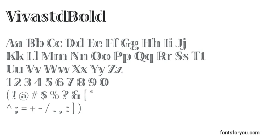 A fonte VivastdBold – alfabeto, números, caracteres especiais