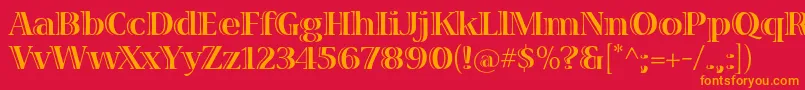 VivastdBold-Schriftart – Orangefarbene Schriften auf rotem Hintergrund