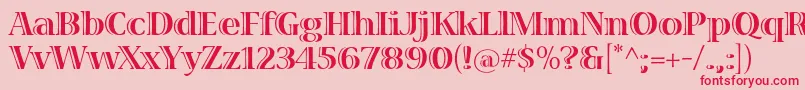 VivastdBold-Schriftart – Rote Schriften auf rosa Hintergrund