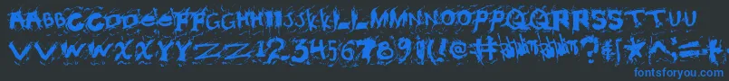 Misconstrued Font – Blue Fonts on Black Background