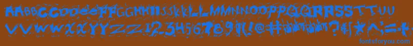 Misconstrued Font – Blue Fonts on Brown Background