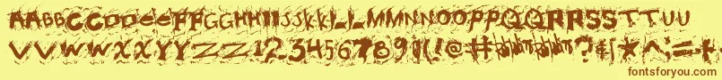 Misconstrued Font – Brown Fonts on Yellow Background