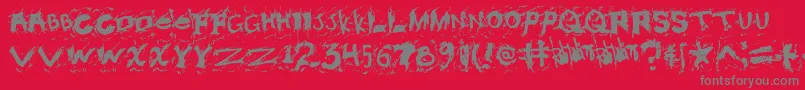 Misconstrued Font – Gray Fonts on Red Background