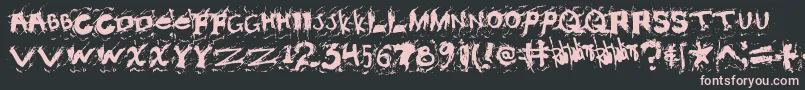 フォントMisconstrued – 黒い背景にピンクのフォント